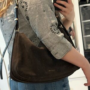 Michael Kors Dark Brown Suede Shoulder Bag